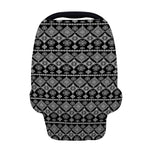 Black And White Boho Tribal Print Baby Seat Cover