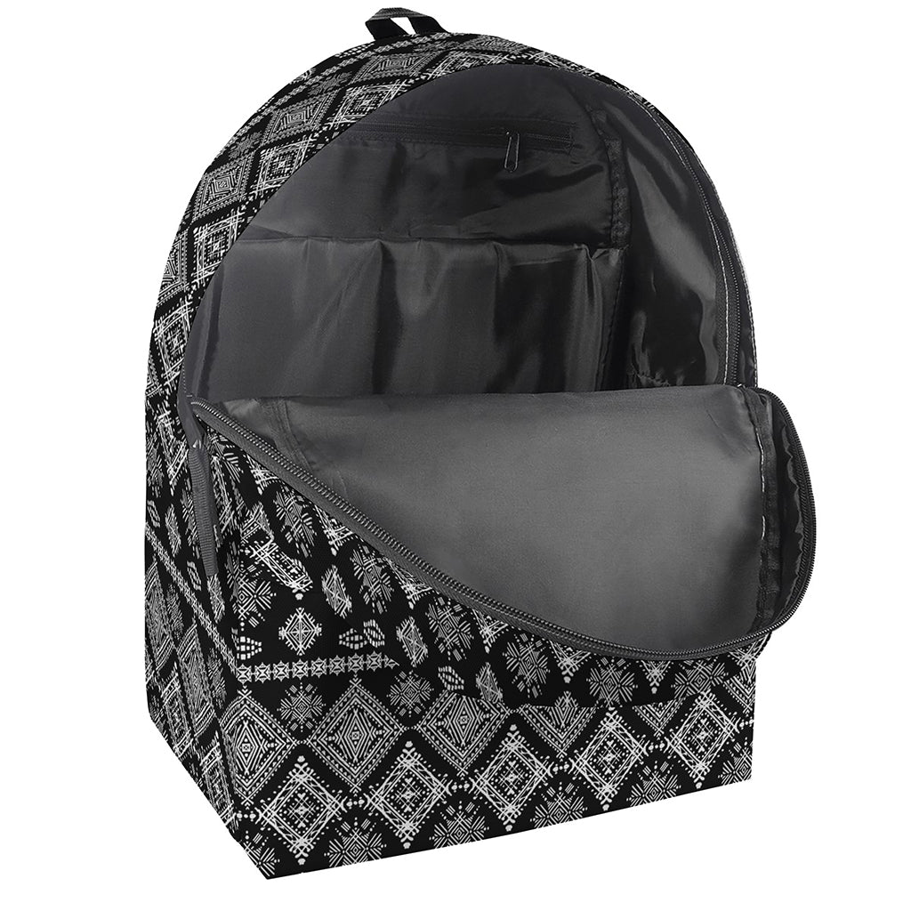 Black And White Boho Tribal Print Backpack