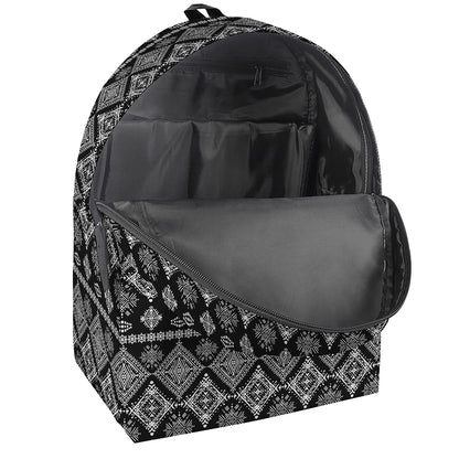 Black And White Boho Tribal Print Backpack