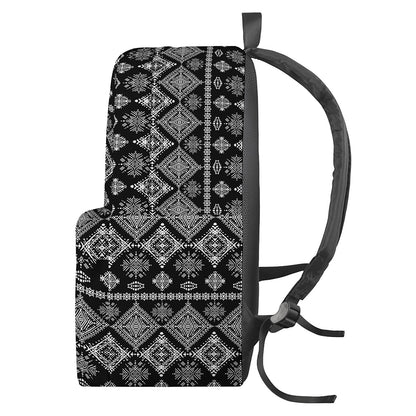 Black And White Boho Tribal Print Backpack