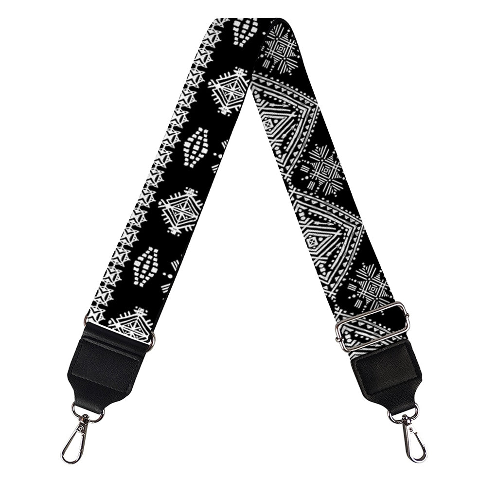 Black And White Boho Tribal Print Bag Strap