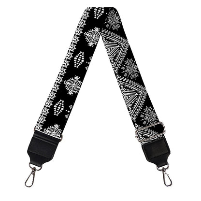 Black And White Boho Tribal Print Bag Strap