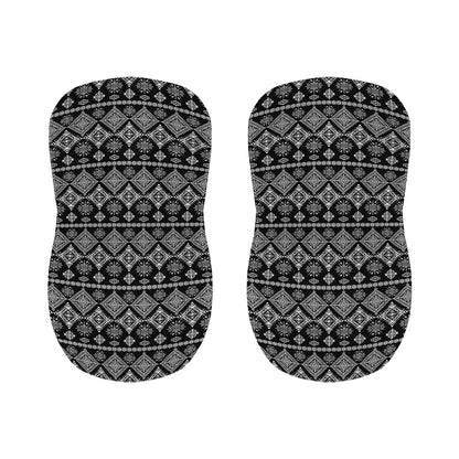 Black And White Boho Tribal Print Bar Stool Covers