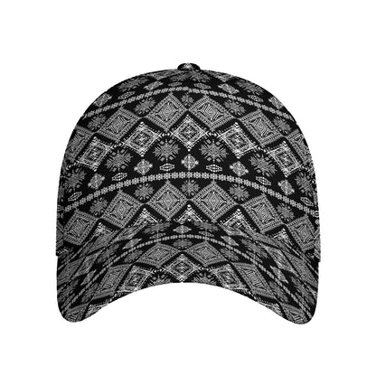 Black And White Boho Tribal Print Baseball Cap