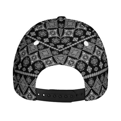 Black And White Boho Tribal Print Baseball Cap