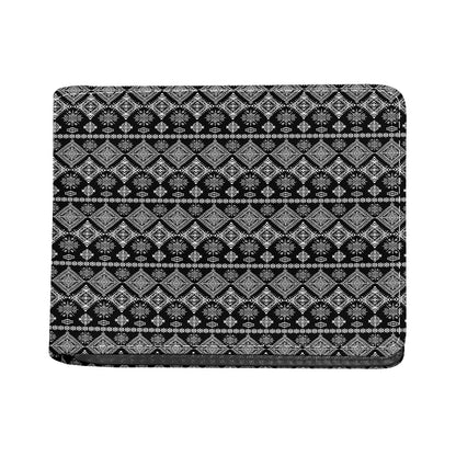 Black And White Boho Tribal Print Bifold Wallet
