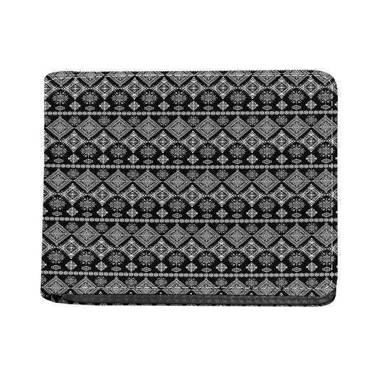 Black And White Boho Tribal Print Bifold Wallet