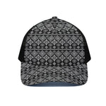 Black And White Boho Tribal Print Black Mesh Trucker Cap