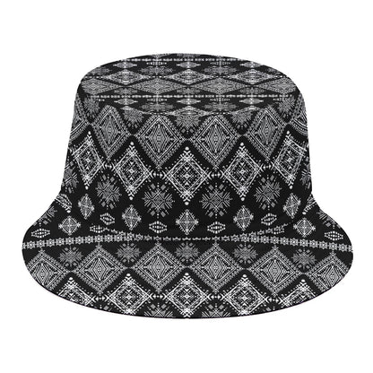 Black And White Boho Tribal Print Bucket Hat