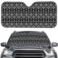 Black And White Boho Tribal Print Car Windshield Sun Shade