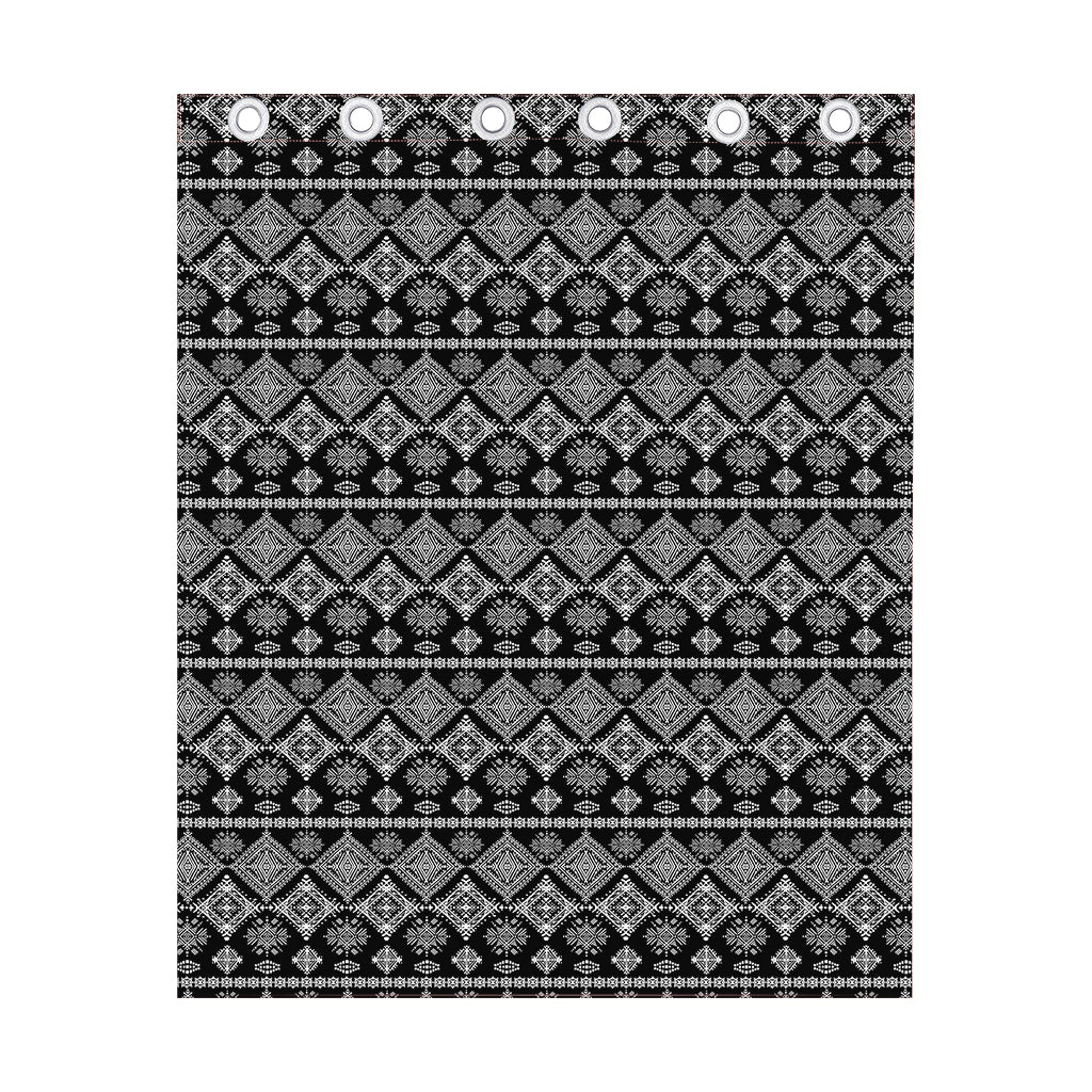 Black And White Boho Tribal Print Curtain