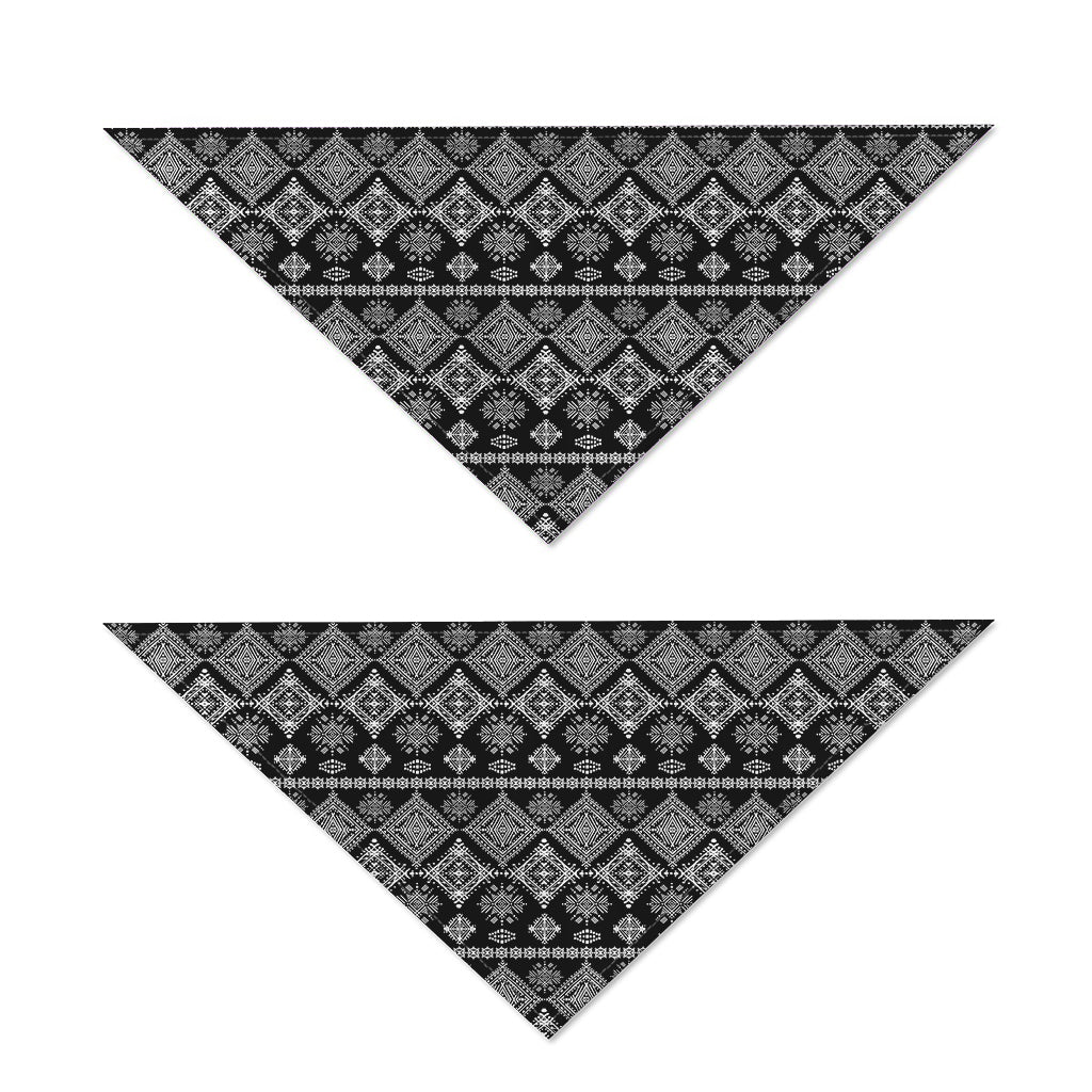 Black And White Boho Tribal Print Dog Bandana