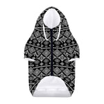 Black And White Boho Tribal Print Dog Zip Up Hoodie