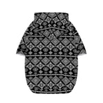 Black And White Boho Tribal Print Dog Zip Up Hoodie