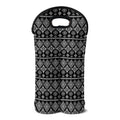 Black And White Boho Tribal Print Double Neoprene Wine Tote
