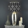 Black And White Boho Tribal Print Drum Lamp Shade
