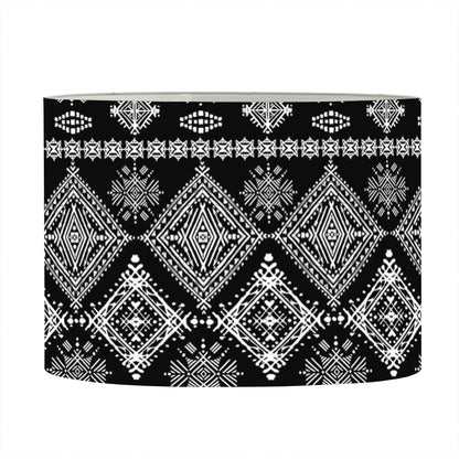 Black And White Boho Tribal Print Drum Lamp Shade