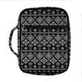 Black And White Boho Tribal Print Front Pocket Bible Bag