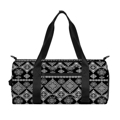 Black And White Boho Tribal Print Gym Bag