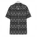 Black And White Boho Tribal Print Hawaiian Shirt