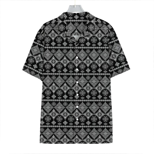 Black And White Boho Tribal Print Hawaiian Shirt