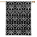Black And White Boho Tribal Print House Flag