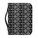 Black And White Boho Tribal Print Leather Bible Cover