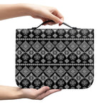 Black And White Boho Tribal Print Leather Bible Cover