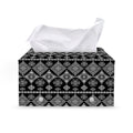 Black And White Boho Tribal Print Leather Tissue Box Cover