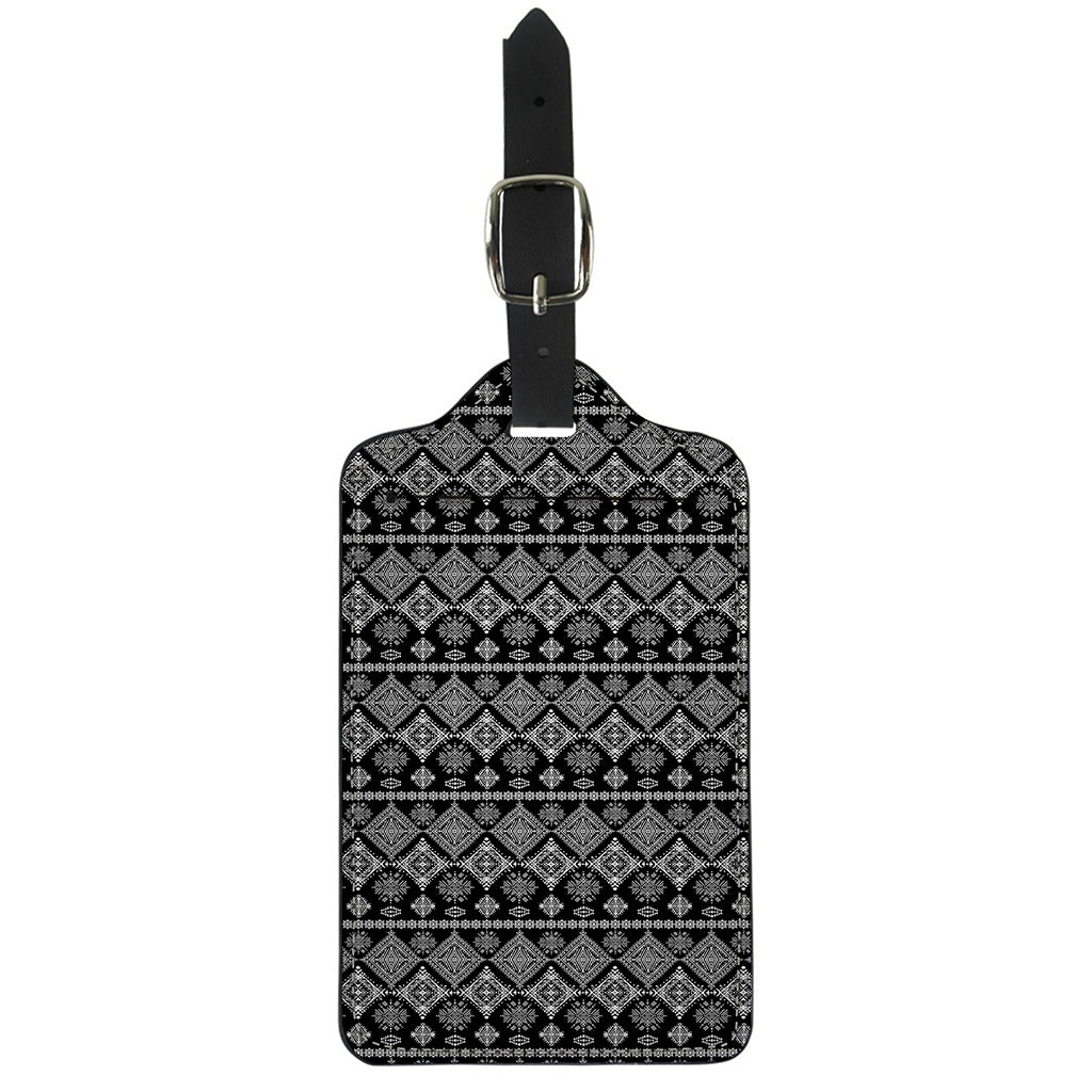 Black And White Boho Tribal Print Luggage Tag