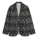 Black And White Boho Tribal Print Men's Blazer