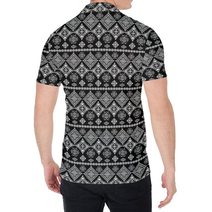 Black And White Boho Tribal Print Men's Shirt