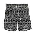 Black And White Boho Tribal Print Men's Athletic Shorts