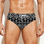 Black And White Boho Tribal Print Men's Swim Briefs