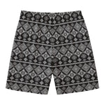 Black And White Boho Tribal Print Men's Swim Trunks