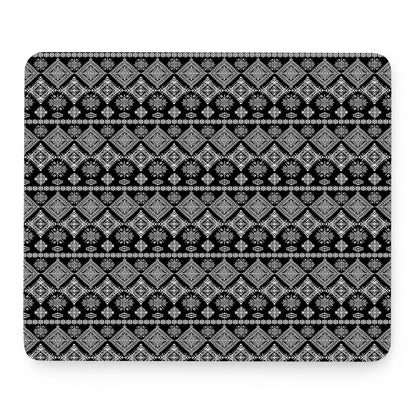 Black And White Boho Tribal Print Mouse Pad