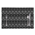 Black And White Boho Tribal Print Placemat