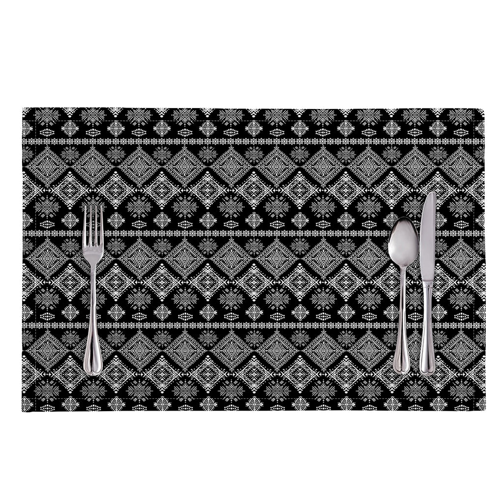 Black And White Boho Tribal Print Placemat