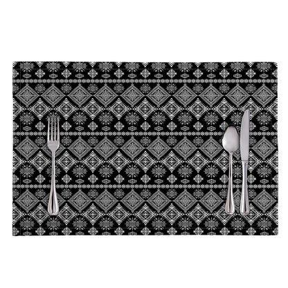 Black And White Boho Tribal Print Placemat