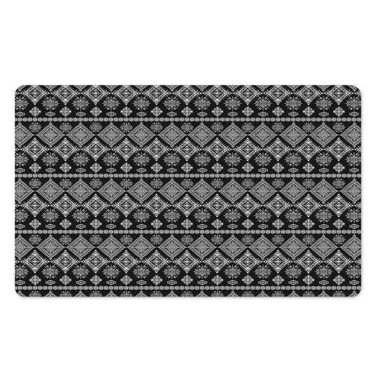 Black And White Boho Tribal Print Polyester Doormat