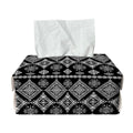 Black And White Boho Tribal Print Rectangle Tissue Box Cover