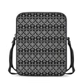 Black And White Boho Tribal Print Rectangular Crossbody Bag