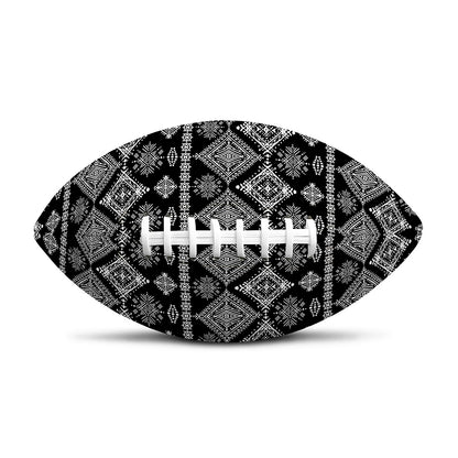 Black And White Boho Tribal Print Rugby Ball