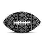 Black And White Boho Tribal Print Rugby Ball