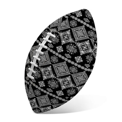 Black And White Boho Tribal Print Rugby Ball
