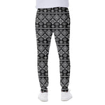 Black And White Boho Tribal Print Scuba Joggers