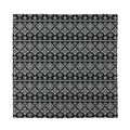 Black And White Boho Tribal Print Silk Bandana