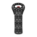 Black And White Boho Tribal Print Single Neoprene Wine Tote
