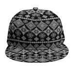 Black And White Boho Tribal Print Snapback Cap