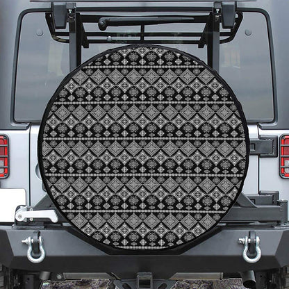 Black And White Boho Tribal Print Tire Cover